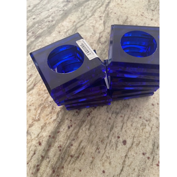 Z Gallerie Dining Acrylic Square In Sapphire Napkin Rings Set Of 6 Poshmark